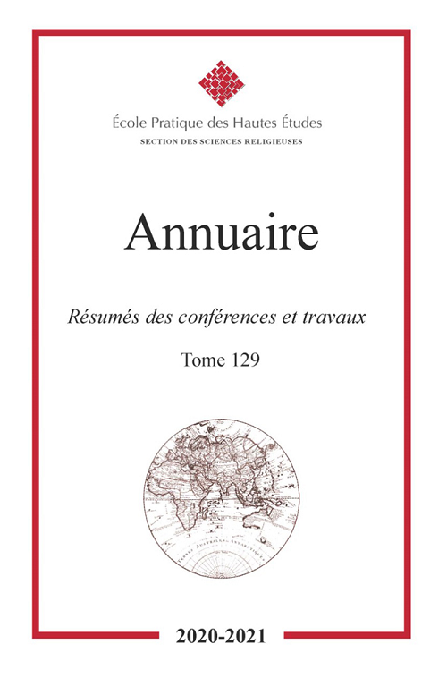 Première de couverture de l'Annuaire 2020-2021 de la section des Sciences religieuses