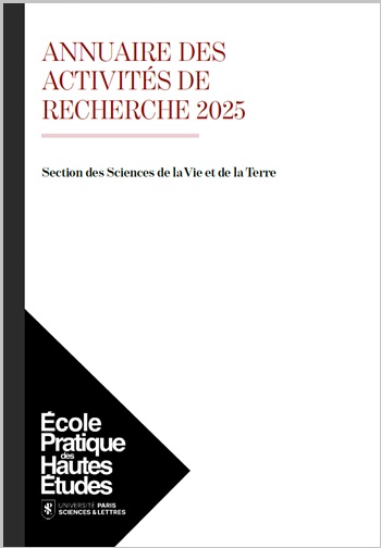 Première de couverture de l'annuaire de la section SVT - 2025