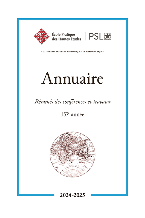 Première de couverture. Annuaire SHP 2024-2025