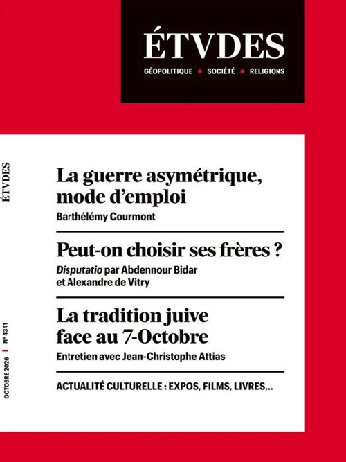 Première de couverture de la revue Etudes d'octobre 2026