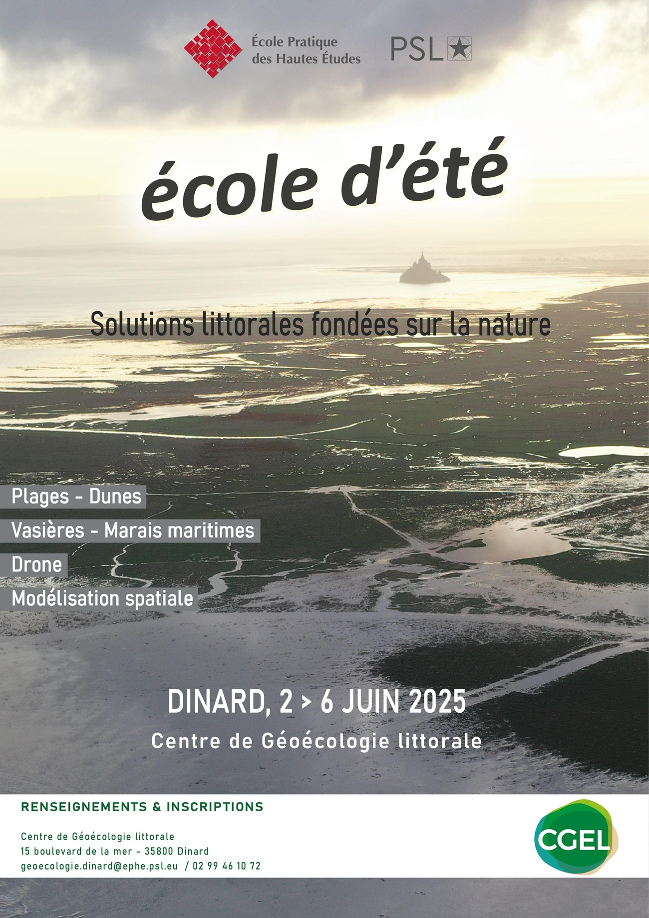 Affiche de l'Ecole d'été 2025 du CGEL à Dinard