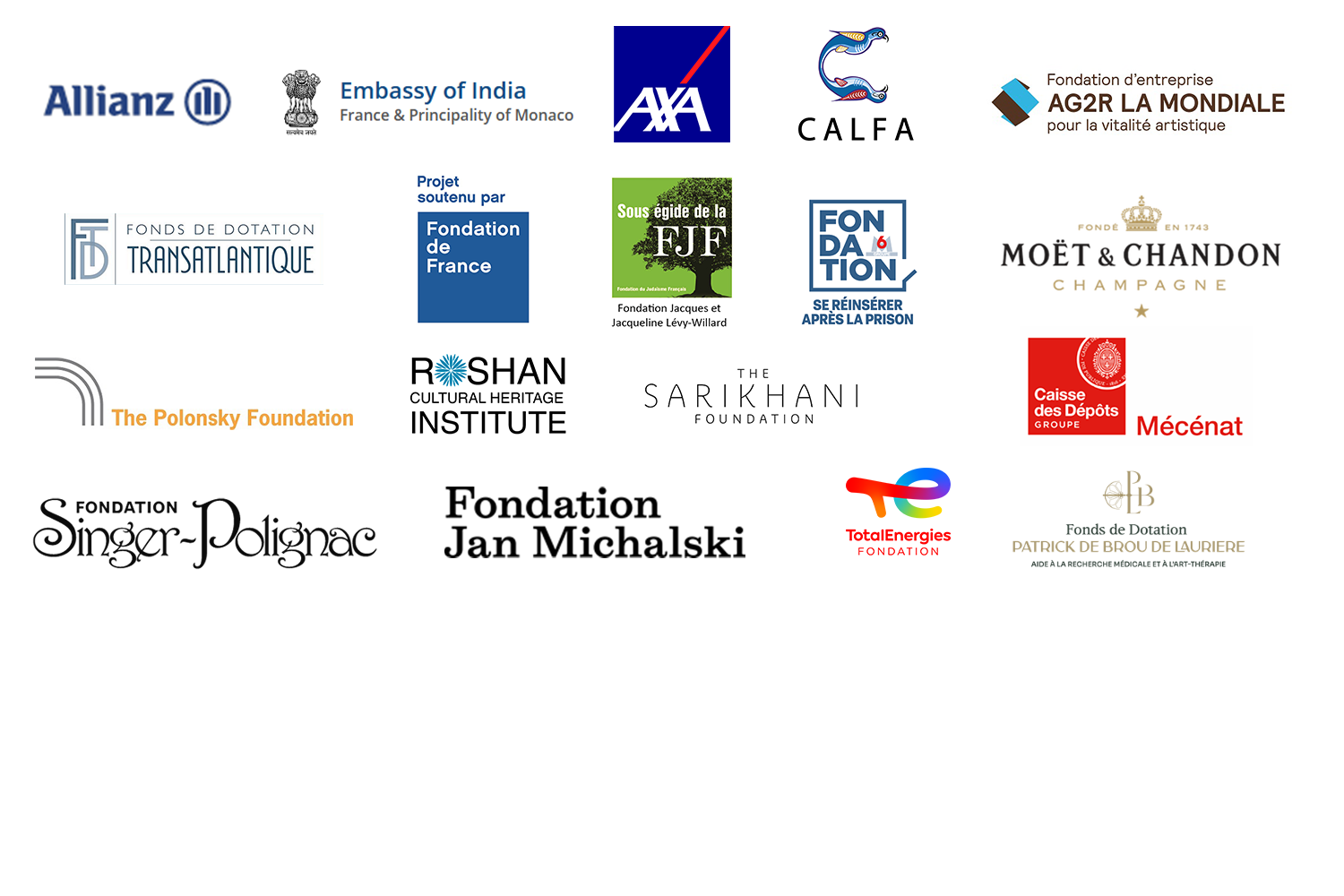 Logos Mécénats merci à nos soutiens