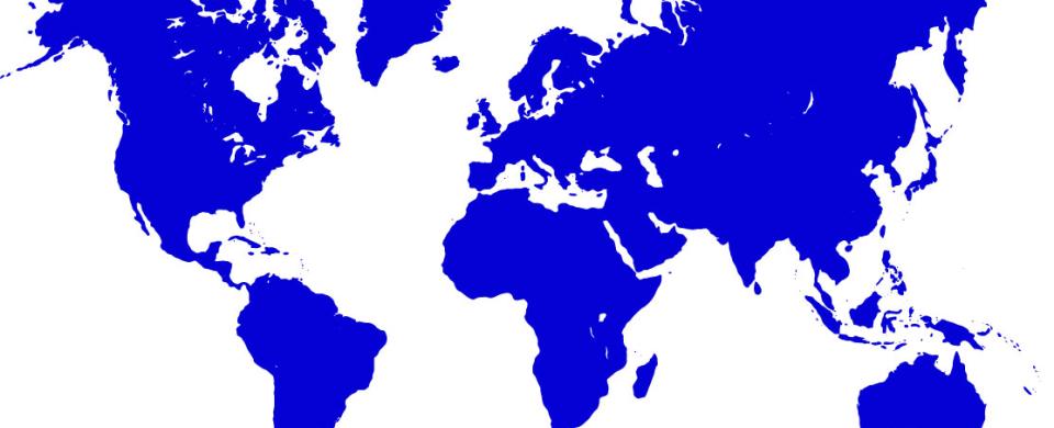 Étudiants internationaux - planisphère bleu