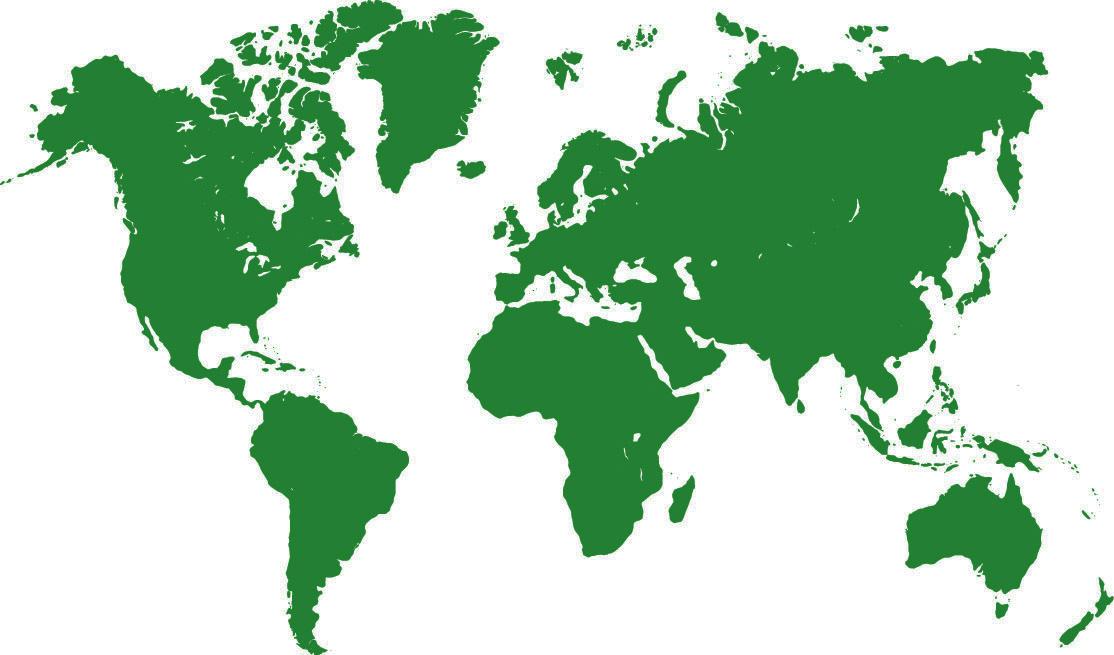 Enseignants-chercheurs internationaux - planisphère vert