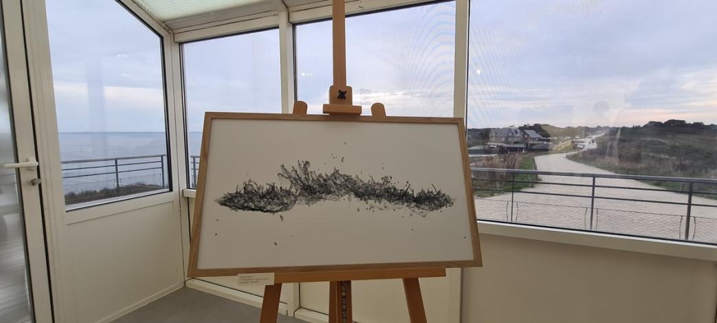 Vernissage. Exposition Sable d'Union. Tableau de Nancy Lamontagne 