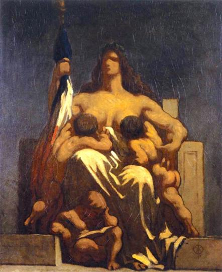 La République nourrit ses enfants et les instruit" (Honoré Daumier, 1848) IREL