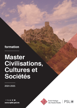 Première de couverture. Plaquette Master Civilisations, Cultures et Sociétés