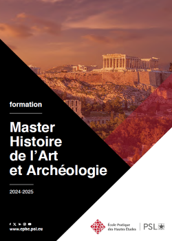 Première de couverture. Plaquette Master Histoire de l'Art et Archéologie